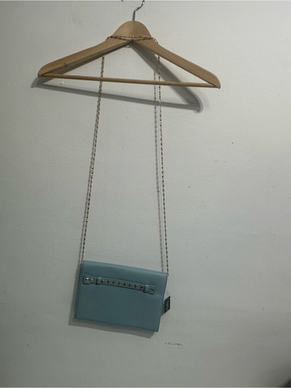 Bijoux Terner Light Blue Studded Chain Crossbody Clutch Purse NWT